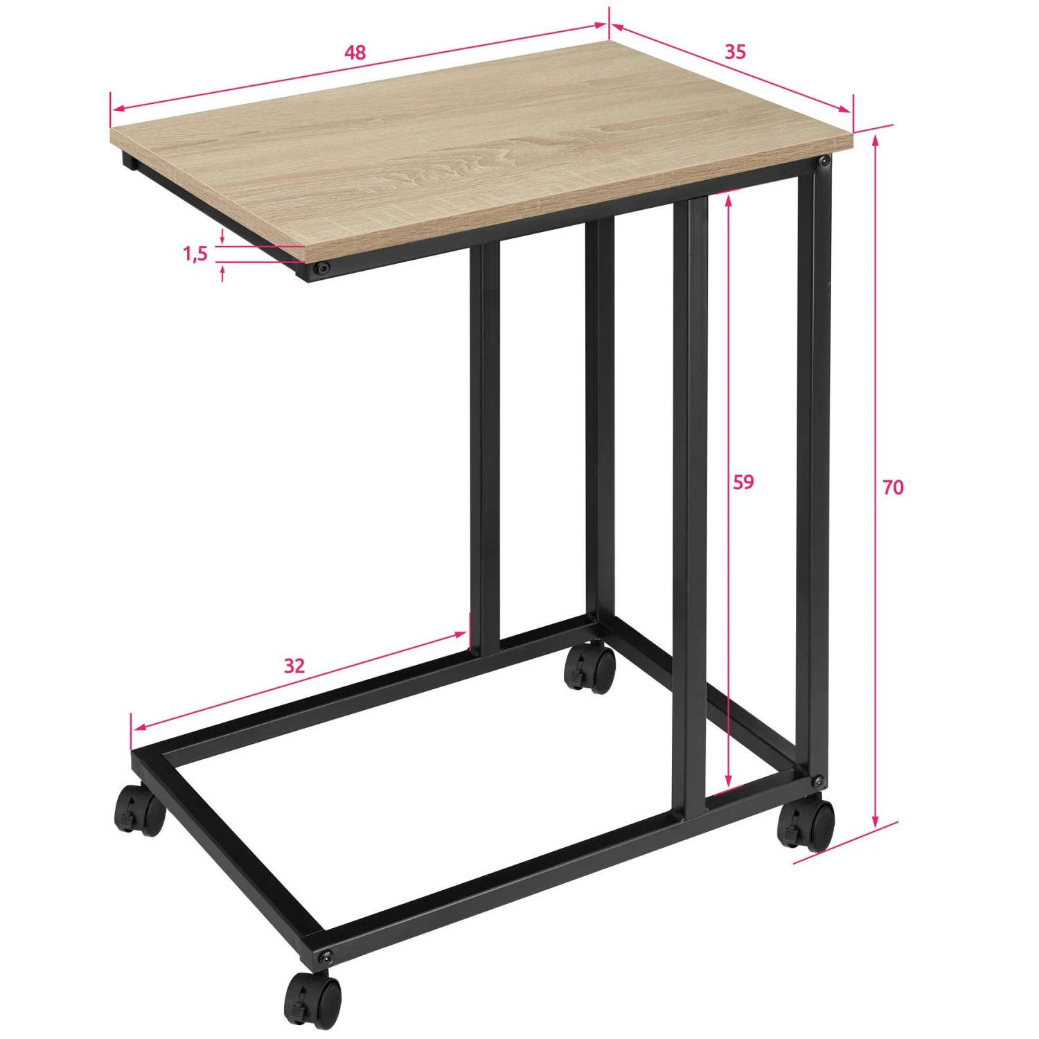 Tectake Beistelltisch Luton 48x35x70cm - Industrial Holz Hell, Eiche Sonoma - 404220 6 Tectake Beistelltisch Luton 48x35x70cm - Industrial Holz Hell, Eiche Sonoma - 404220 – Bild 6