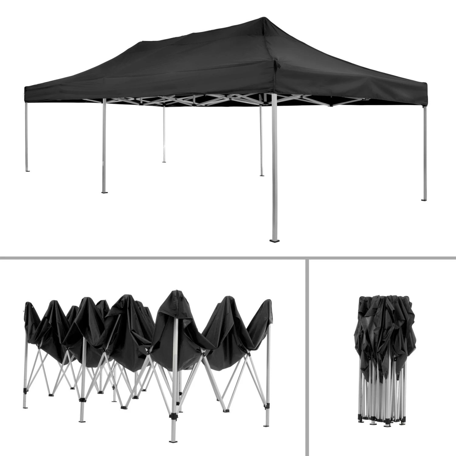 Tectake Faltbarer Garten Pavillon 3x6m Mit 4 Seitenteilen - Schwarz - 403164 7 Tectake Faltbarer Garten Pavillon 3x6m Mit 4 Seitenteilen - Schwarz - 403164 – Bild 7