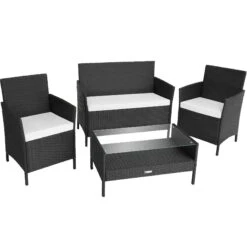 Tectake Rattan Sitzgruppe Sparta 3+1 - Schwarz - 401483 9 Tectake Rattan Sitzgruppe Sparta 3+1 - Schwarz - 401483 -Tectake 02f7b43f 895e 456b 86c8 a702f44095f4 1