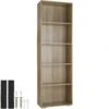Tectake Bücherregal Lexi 5 Fächer 60x30x190cm - Holz Hell, Eiche Sonoma - 403607