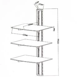 Tectake Wandregal Mit 3 Ablagen Für DVD-Player Und Receiver, 80x42x30cm - Schwarz - 401103 -Tectake 0c0fe857 564f 4a41 aa76 a69e9218dc89