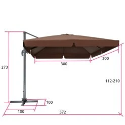 Tectake Sonnenschirm Ampelschirm 424cm Mit Fußpedal - Braun - 402993 -Tectake 0ea60c2c 92ee 467f b049 29ebebb2fcec