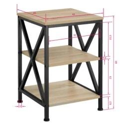 Tectake Beistelltisch Nottingham 40,5x40,5x60,5cm - Industrial Holz Hell, Eiche Sonoma - 404264 -Tectake 0ef98254 2543 4547 a5bc 4be2160b88b4