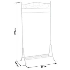 Tectake Metall Kleiderständer Antik 90x44x173cm - Weiß - 402011 12 Tectake Metall Kleiderständer Antik 90x44x173cm - Weiß - 402011 -Tectake 17c54910 d443 4165 8857 d61c6e00e88e