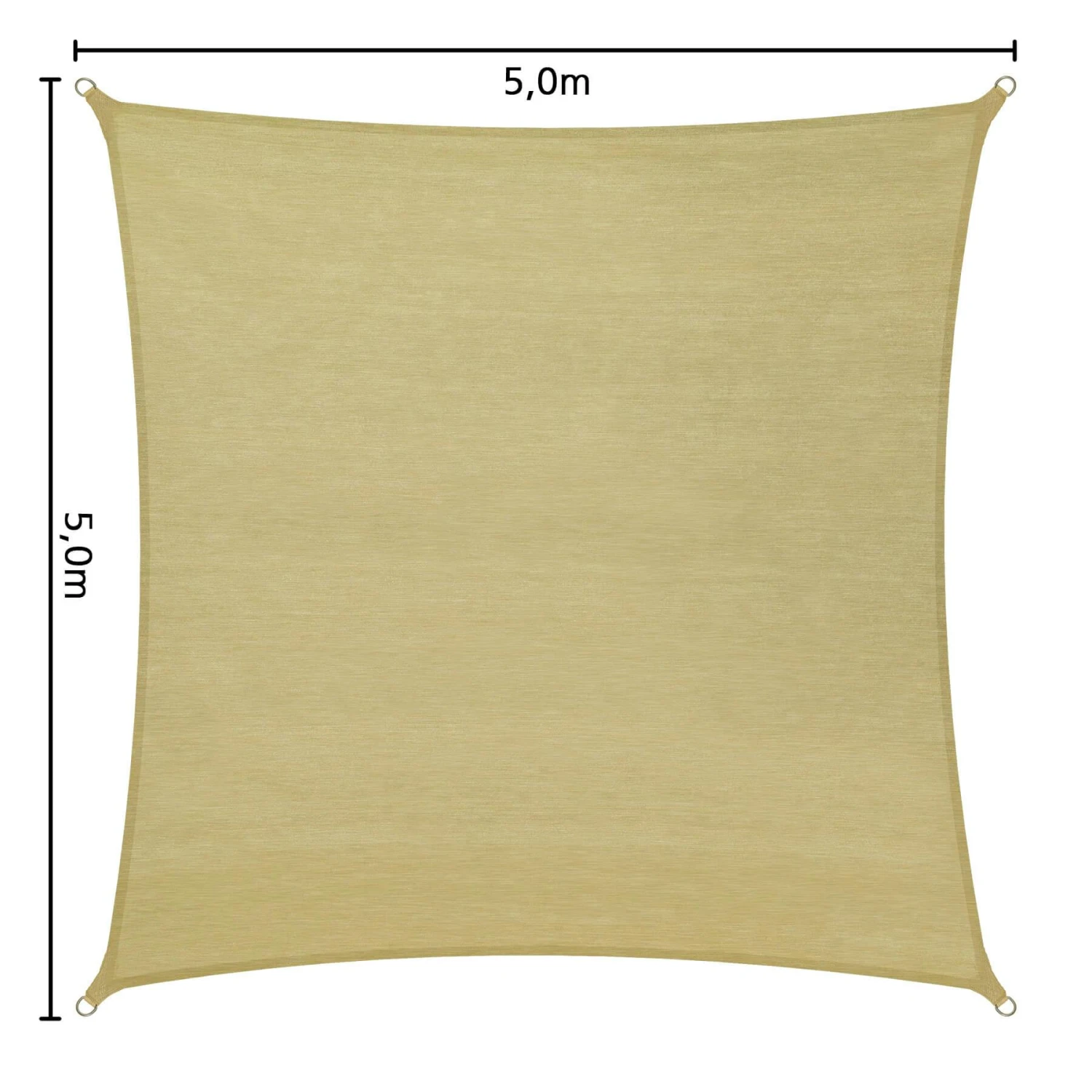 Tectake Polyethylen Sonnensegel Quadratisch Beige - 500 X 500 Cm - 401811 6 Tectake Polyethylen Sonnensegel Quadratisch Beige - 500 X 500 Cm - 401811 – Bild 6