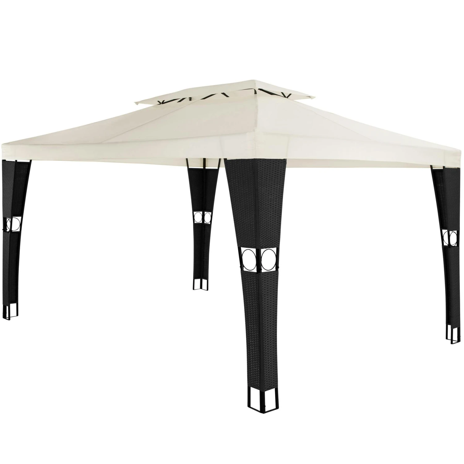 Tectake Rattan Garten Pavillon Mona 3x4m - Braun/crème - 403262 2 Tectake Rattan Garten Pavillon Mona 3x4m - Braun/crème - 403262 – Bild 2