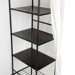 Tectake Metall-Garderobenschrank Mit Vorhang 112x207x57cm - Schwarz - 402491 -Tectake 1ba2ede0 a635 415a 9a0e f2aef336ffcb