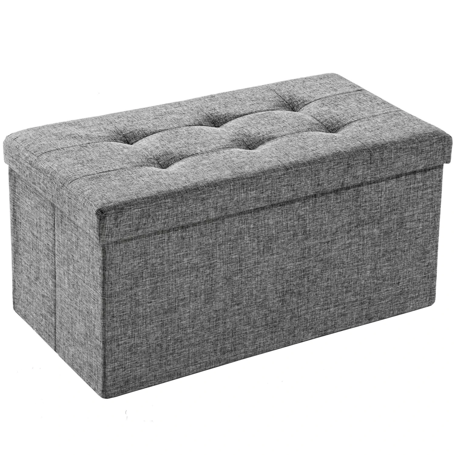 Tectake Faltbarer Sitzhocker Aus Polyester Mit Stauraum 76x38x38cm - Hellgrau - 402238 1 Tectake Faltbarer Sitzhocker Aus Polyester Mit Stauraum 76x38x38cm - Hellgrau - 402238