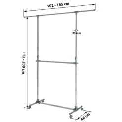 Tectake Kleiderständer 165x48x200cm - Grau - 401887 -Tectake 1d5907bd c3e5 4aed 9413 f5ce35975992