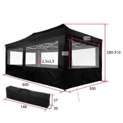 Tectake Faltbarer Garten Pavillon 3x6m Mit 4 Seitenteilen - Schwarz - 403164 12 Tectake Faltbarer Garten Pavillon 3x6m Mit 4 Seitenteilen - Schwarz - 403164 -Tectake 1d88aa3e 07b2 4537 9b4d 804158c73c5d