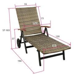 Tectake Rollliege Rattan Auckland Klappbar Mit Aluminiumgestell - Natur - 403747 -Tectake 2020fc62 634e 42aa 8df3 27b7bd31767d