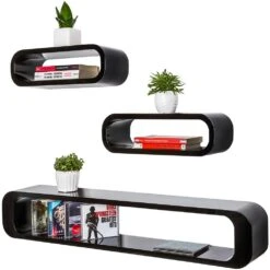 Tectake Quader Wandregal Liv - Schwarz - 403187 -Tectake 219ae408 6804 4f22 a95e 8ab623efee85