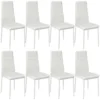 Tectake 8 Esszimmerstühle Kunstleder - Weiß - 404120