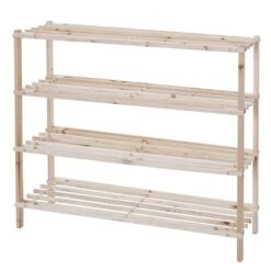 Tectake Schuhregal Mit 4 Böden 60x70,5x29,5cm - Schwarz - 402104 -Tectake 28460f1f ec54 4891 84f9 aa32670a3aa9