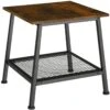 Tectake Beistelltisch Bedford 45,5x45x47cm - Industrial Dunkelbraun - 404267
