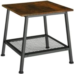 Tectake Beistelltisch Bedford 45,5x45x47cm - Industrial Dunkelbraun - 404267