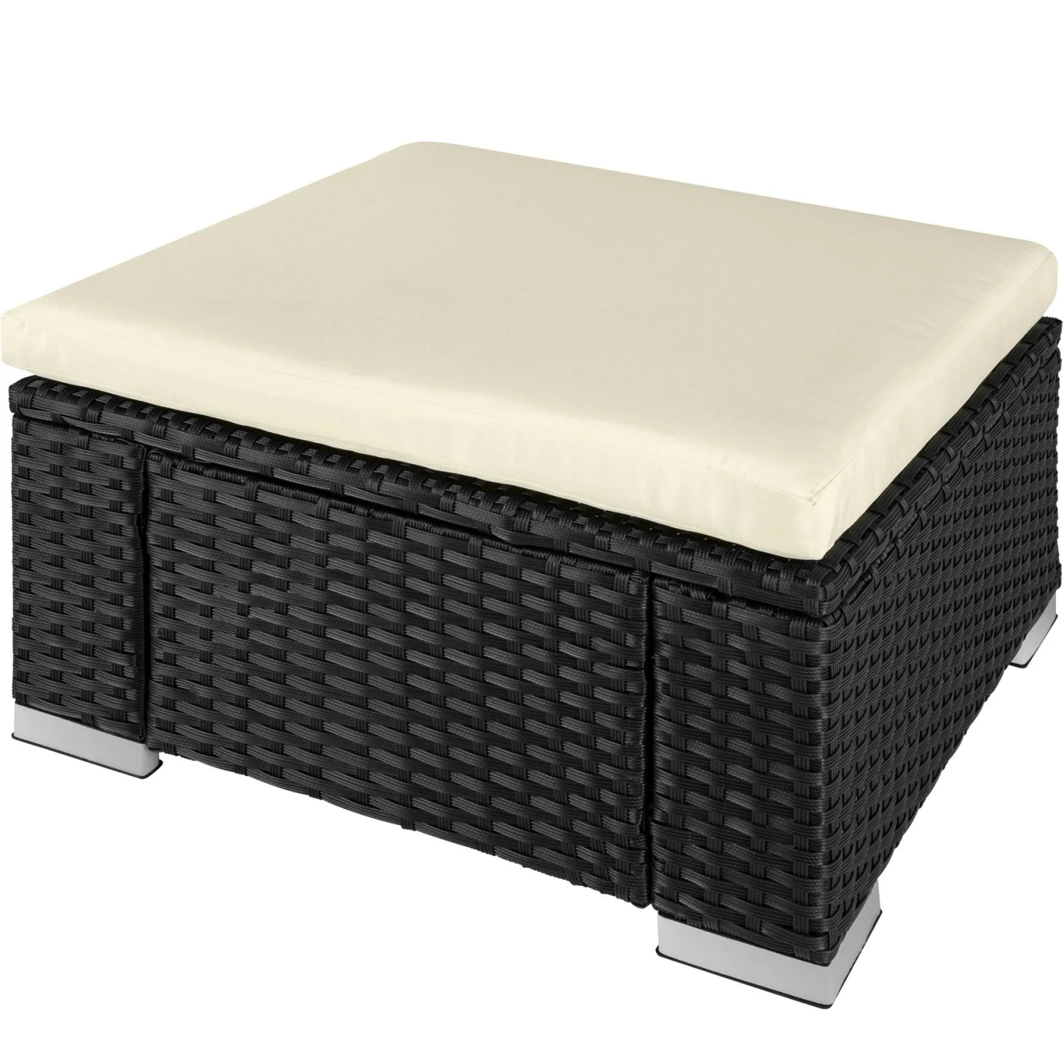 Tectake Rattan Sitzhocker - Schwarz - 403402 1 Tectake Rattan Sitzhocker - Schwarz - 403402
