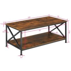 Tectake Couchtisch Pittsburgh 100x55x45,5cm - Industrial Dunkelbraun - 404437 -Tectake 2e711049 6da1 4ac2 b242 142e18c3c943