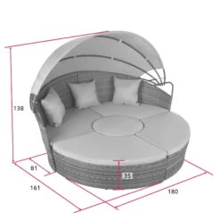 Tectake Sonneninsel Rattan Mit Aluminiumgestell Und Sonnendach - Braun Gemischt - 403424 -Tectake 2f025856 241d 490b 9095 dc068bfbefa1