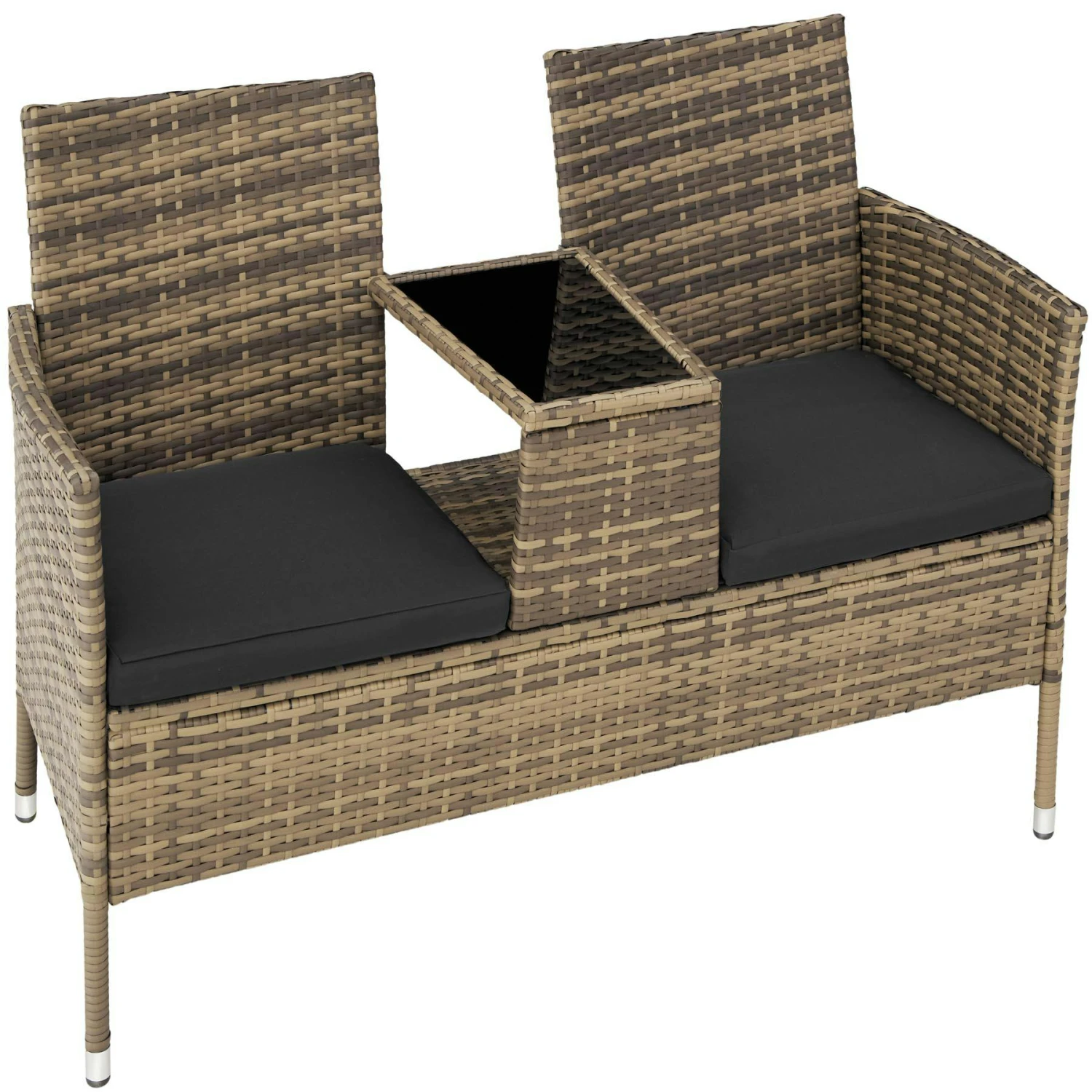 Tectake Rattan Sitzhocker - Schwarz - 403402 5 Tectake Rattan Sitzhocker - Schwarz - 403402 – Bild 5