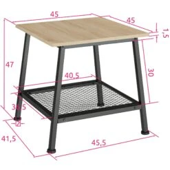 Tectake Beistelltisch Bedford 45,5x45x47cm - Industrial Holz Hell, Eiche Sonoma - 404268 -Tectake 38951e6c 6ec0 4c3d ada0 eb3aaaf65b29