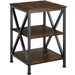 Tectake Beistelltisch Nottingham 40,5x40,5x60,5cm - Industrial Dunkelbraun - 404263