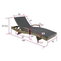 Tectake Aluminium Rattan Sonnenliege Océane - Natur - 403856 -Tectake 3a015e52 7976 42db 9103 6bc3a256600d