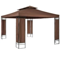 Tectake Gartenpavillon Leyla 390 X 290cm - Braun - 403273