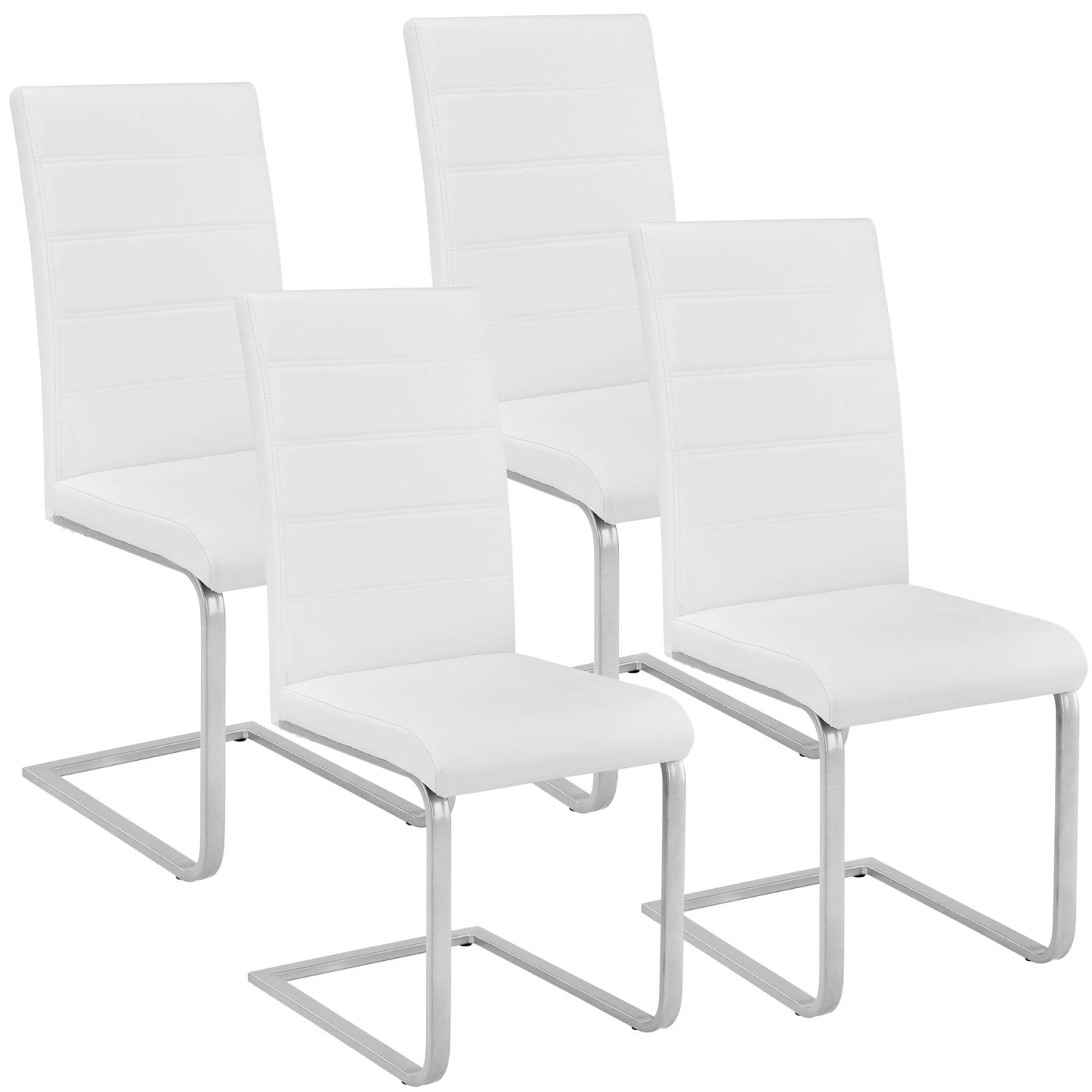 Tectake 8 Schwingstühle, Kunstleder - Weiß - 404128 5 Tectake 8 Schwingstühle, Kunstleder - Weiß - 404128 – Bild 5