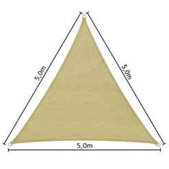 Tectake Polyethylen Sonnensegel Dreieckig Beige - 500 X 500 X 500 Cm - 401809 -Tectake 3bee2859 6b1c 4c3b b551 8f8d8309b969