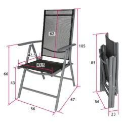 Tectake 4 Aluminium Gartenstühle Klappbar - Schwarz/anthrazit - 401634 -Tectake 45b4fe0d e4c8 4cd9 9ee2 ab516e2214e2