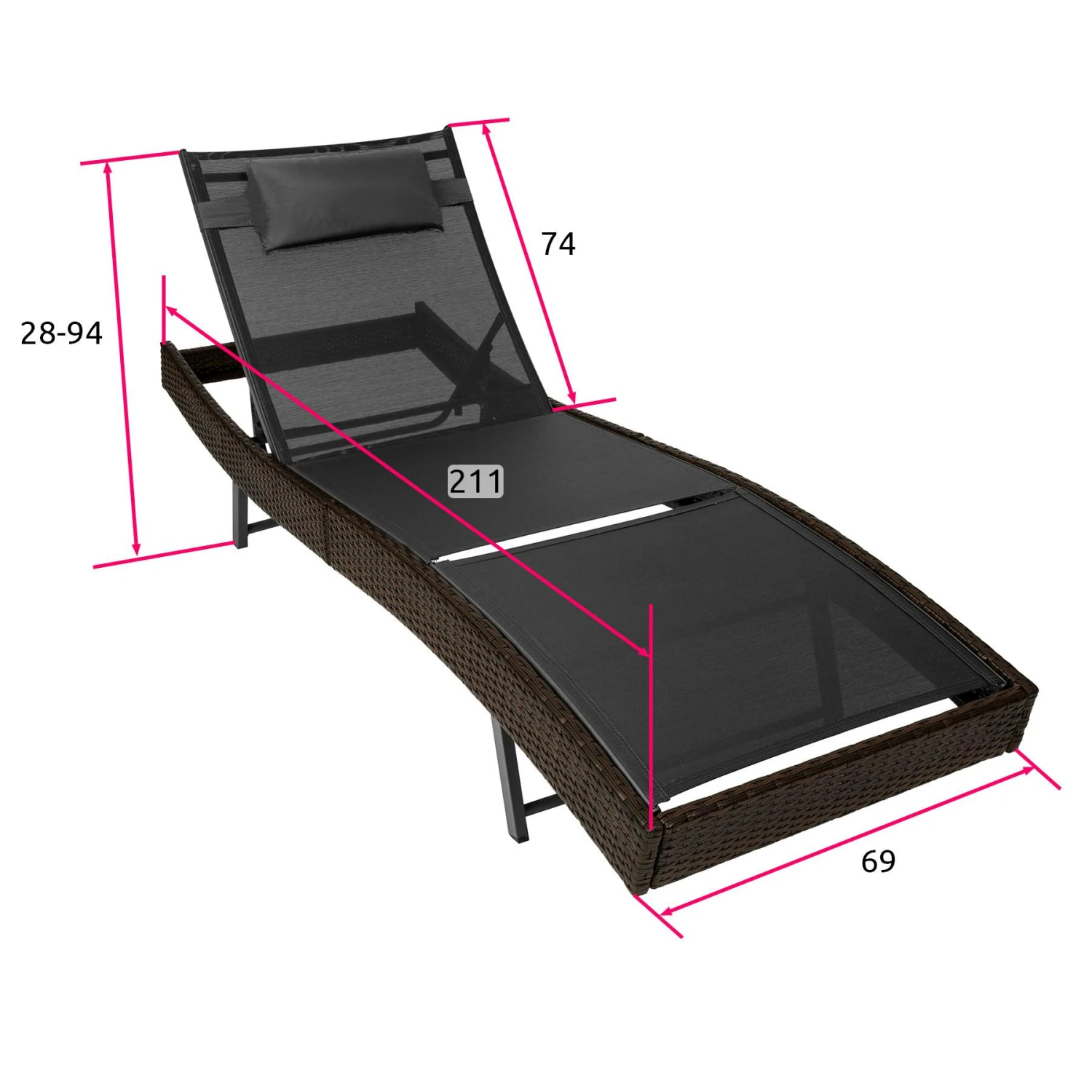 Tectake Sonnenliege Rattan Delphine - Braun - 402056 6 Tectake Sonnenliege Rattan Delphine - Braun - 402056 – Bild 6