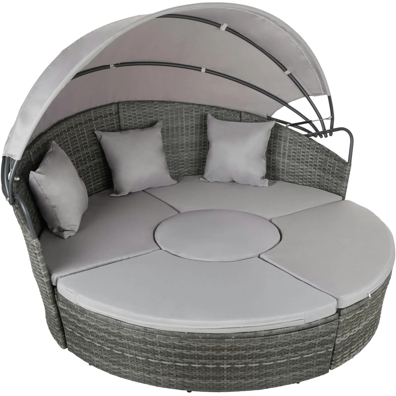 Tectake Sonneninsel Rattan Mit Aluminiumgestell Und Sonnendach - Schwarz - 403423 3 Tectake Sonneninsel Rattan Mit Aluminiumgestell Und Sonnendach - Schwarz - 403423 – Bild 3