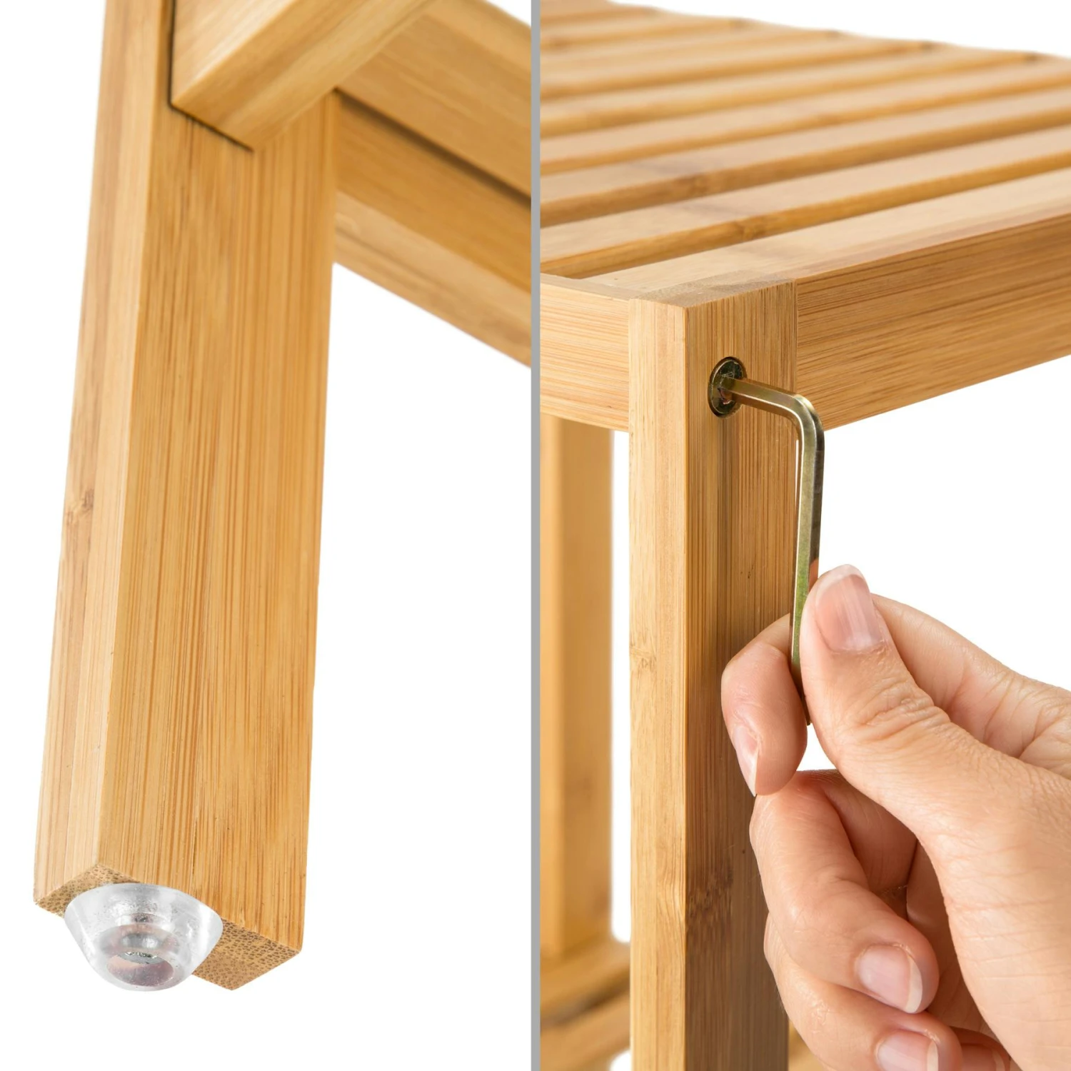 Tectake Bambus Standregal 4 Böden 33x33x97cm - Braun - 401647 7 Tectake Bambus Standregal 4 Böden 33x33x97cm - Braun - 401647 – Bild 7