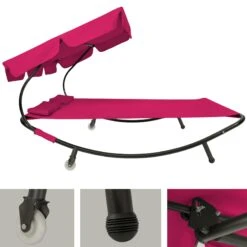 Tectake Gartenliege Für 2 Personen - Magenta - 401498 -Tectake 538e102c 9645 4052 8b1b 692492a4001d