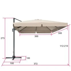 Tectake Sonnenschirm Ampelschirm 424cm Mit Fußpedal - Beige - 402992 -Tectake 54dc83fb e6a0 4808 82e5 a73e5b1048ac