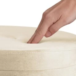 Tectake Sitzhocker Ava Gepolstert In Samtoptik 300kg Mit Stauraum - Creme - 403955 -Tectake 5576afbb 7b18 4cbd add3 961a5ac5ea3f