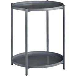 Tectake Beistelltisch Oxford 45,5x45,5x53cm - Dunkelgrau - 404196