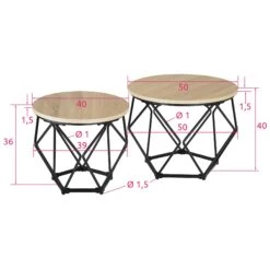 Tectake 2 Couchtische Benham - Industrial Holz Hell, Eiche Sonoma - 404444 12 Tectake 2 Couchtische Benham - Industrial Holz Hell, Eiche Sonoma - 404444 -Tectake 5c613fc9 dc73 4329 8705 949cca1b6be9
