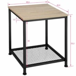 Tectake Beistelltisch Derby 45,5x45,5x55,5cm - Industrial Holz Hell, Eiche Sonoma - 404207 -Tectake 5ce2aef9 442d 4cbe 9de5 74cbb6e9dd90