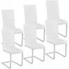 Tectake 6 Schwingstühle, Kunstleder - Weiß - 403896