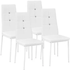 Tectake 8 Esszimmerstühle, Kunstleder Mit Glitzersteinen - Weiß - 404125 10 Tectake 8 Esszimmerstühle, Kunstleder Mit Glitzersteinen - Weiß - 404125 -Tectake 61d8490e e397 4176 9472 d4aaeed191a6 1