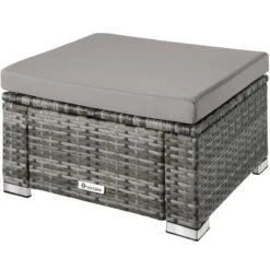 Tectake Rattan Sitzhocker - Braun Gemischt - 403404 -Tectake 642829a4 f467 44dd b0ba 3bf090621571 1