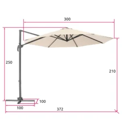 Tectake Sonnenschirm Ampelschirm Ø 300cm Mit Fußpedal Und Schutzhülle - Beige - 403133 12 Tectake Sonnenschirm Ampelschirm Ø 300cm Mit Fußpedal Und Schutzhülle - Beige - 403133 -Tectake 65cbb362 4982 4856 b556 2fb5888a2838