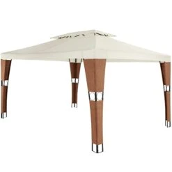 Tectake Rattan Garten Pavillon Mona 3x4m - Schwarz/anthrazit - 403263 -Tectake 65f757e3 315b 4edf 8011 82c4260bd280 2