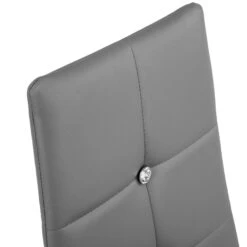 Tectake 4 Esszimmerstühle, Kunstleder Mit Glitzersteinen - Grau - 402546 -Tectake 66176c89 8820 4819 a45f 4644d16a6507