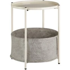 Tectake Beistelltisch Canterbury 45,5x45,5x53cm - Creme - 404194