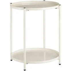 Tectake Beistelltisch Oxford 45,5x45,5x53cm - Creme - 404199