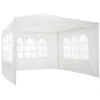 Tectake Garten Pavillon 3x3m Mit 3 Seitenteilen - Weiß - 400932