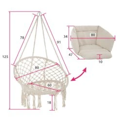 Tectake Hängesessel Grazia - Beige - 403205 12 Tectake Hängesessel Grazia - Beige - 403205 -Tectake 6d121347 2eac 4634 a9c6 2f855b7ac6af